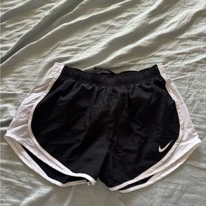 Nike Women's Black and White Athletic Shorts